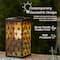 Glitzhome® 11" LED Black Metal Cutout Pattern Solar Powered Hanging Lantern